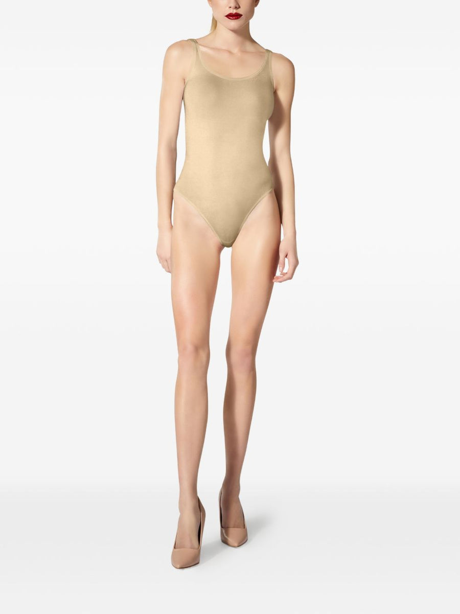 Wolford Jamaika Bodysuit Layering Base Layer For Women Sleeveless Nude Beige Polyamide Elastane