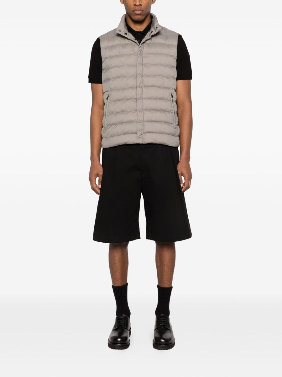Herno Nylon Down Vest For Men Grey Lightweight Warmth High Neck Versatile Layering