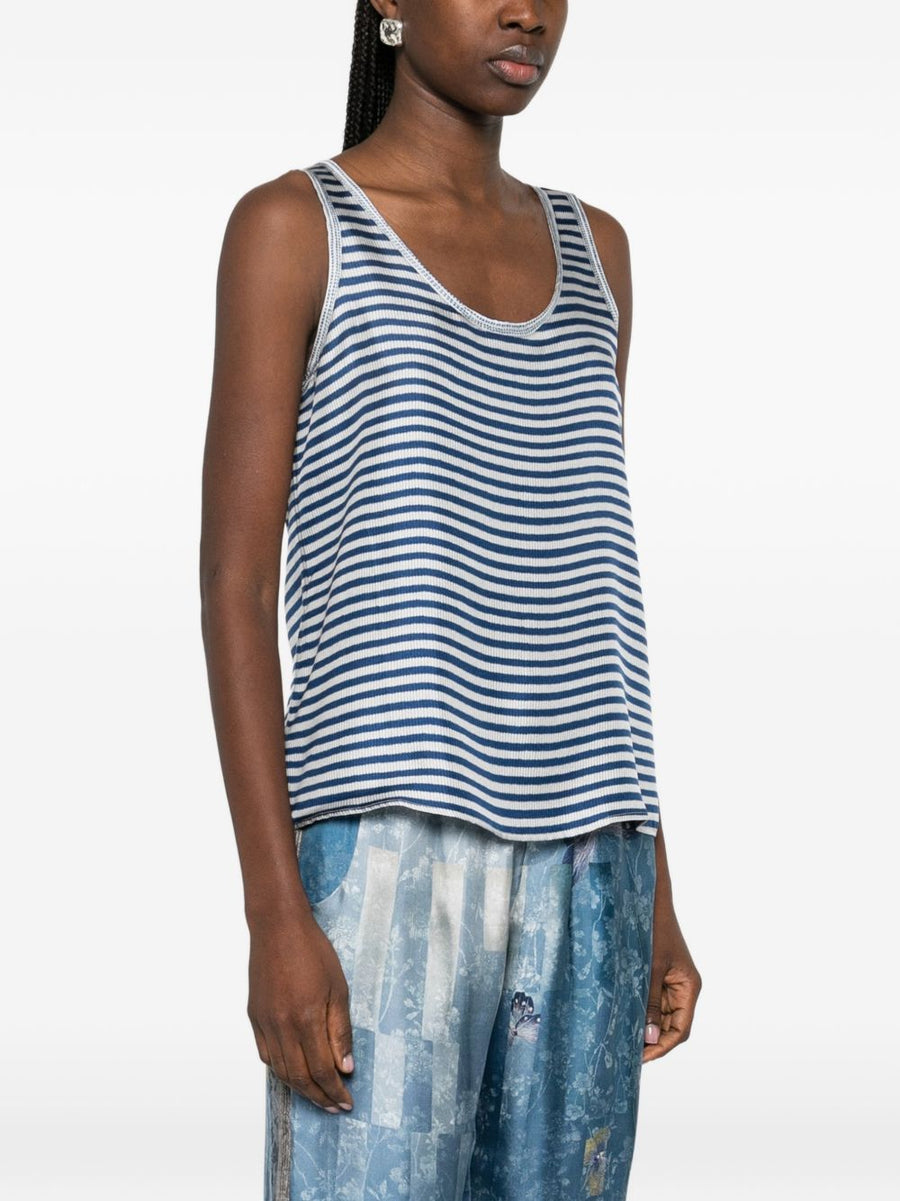 Silk Striped Tank Top For Women By Pierre Louis Mascia Luxurious Lightweight Layering Essential