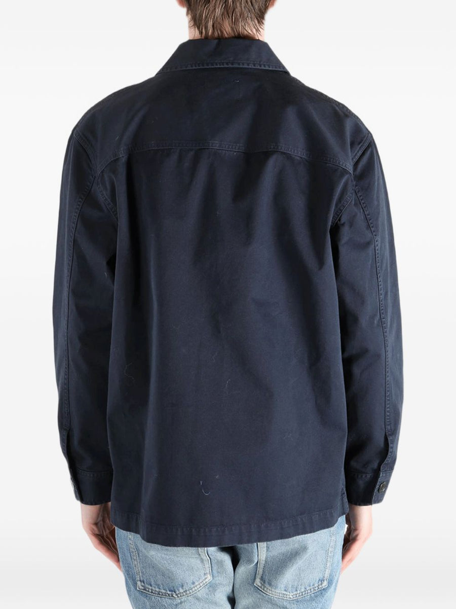 Saint Laurent Navy Cotton Overshirt For Men Versatile Layer With Quiet Luxury Spring Summer 2026