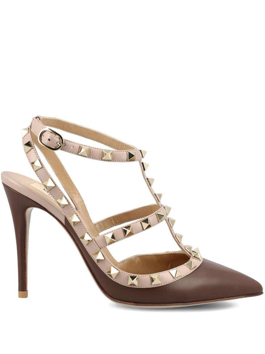 Valentino Garavani Rockstud Patent Caged Pump 100mm Stiletto For Women Elegant Evening Wear