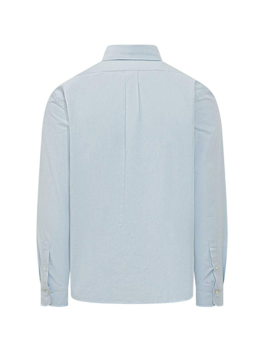 Kenzo Boke Flower Cotton Shirt For Men With Light Blue Embroidery And Button Down Luxury