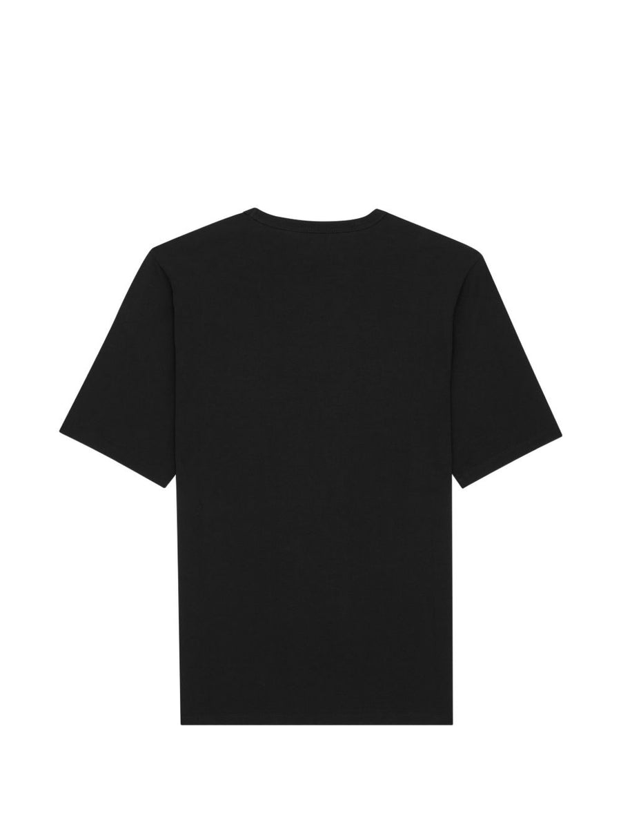 Saint Laurent Cotton T Shirt for Men Premium Black Crewneck with Tonal Embroidery Luxury Everyday Wear