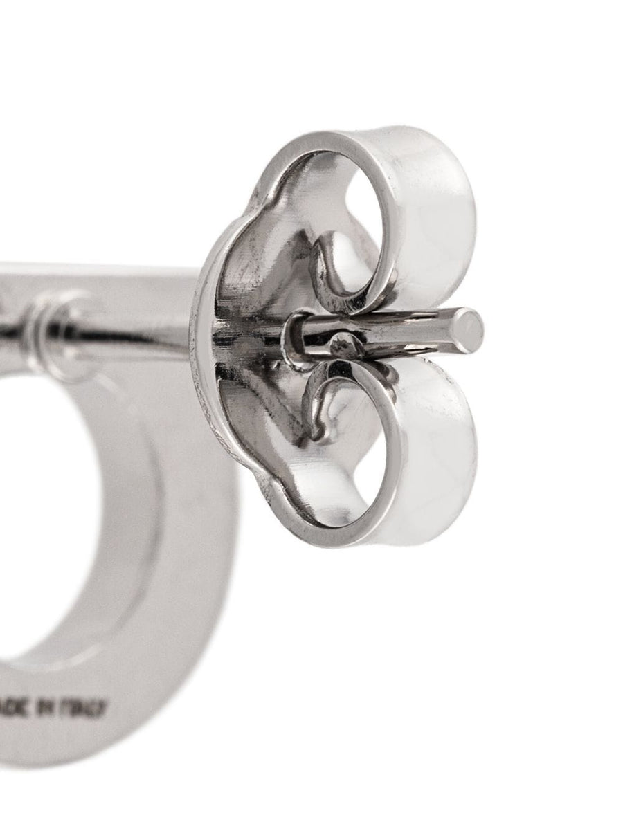 Ferragamo Gancini Crystal Stud Earrings Silver Tone For Women Luxury Timeless Jewelry Accessory