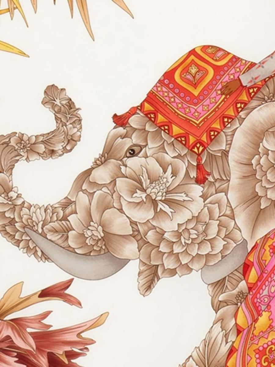 Ferragamo Silk Scarf 100 Percent Silk Indian Print Luxurious 90cm Square For Women