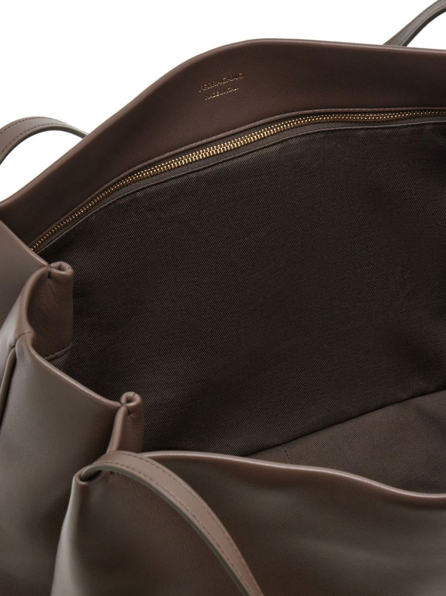 Ferragamo Grey Calfskin Tote Bag For Women With Quiet Luxury, Spacious Interior And Soft Structured Silhouette