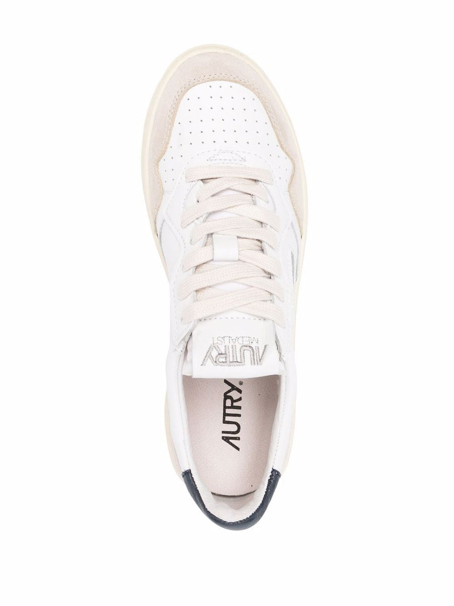 Autry Medalist Low Sneakers Navy Calf Leather For Women Timeless Tennis Style Comfort