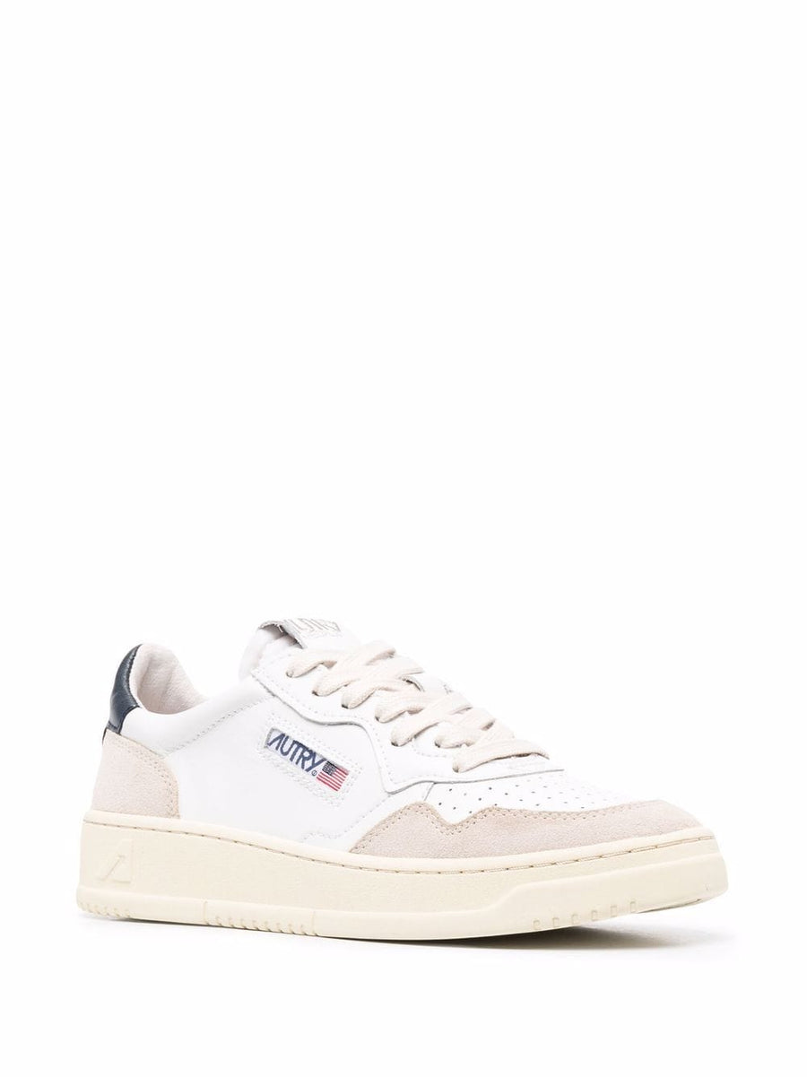 Autry Medalist Low Sneakers Navy Calf Leather For Women Timeless Tennis Style Comfort