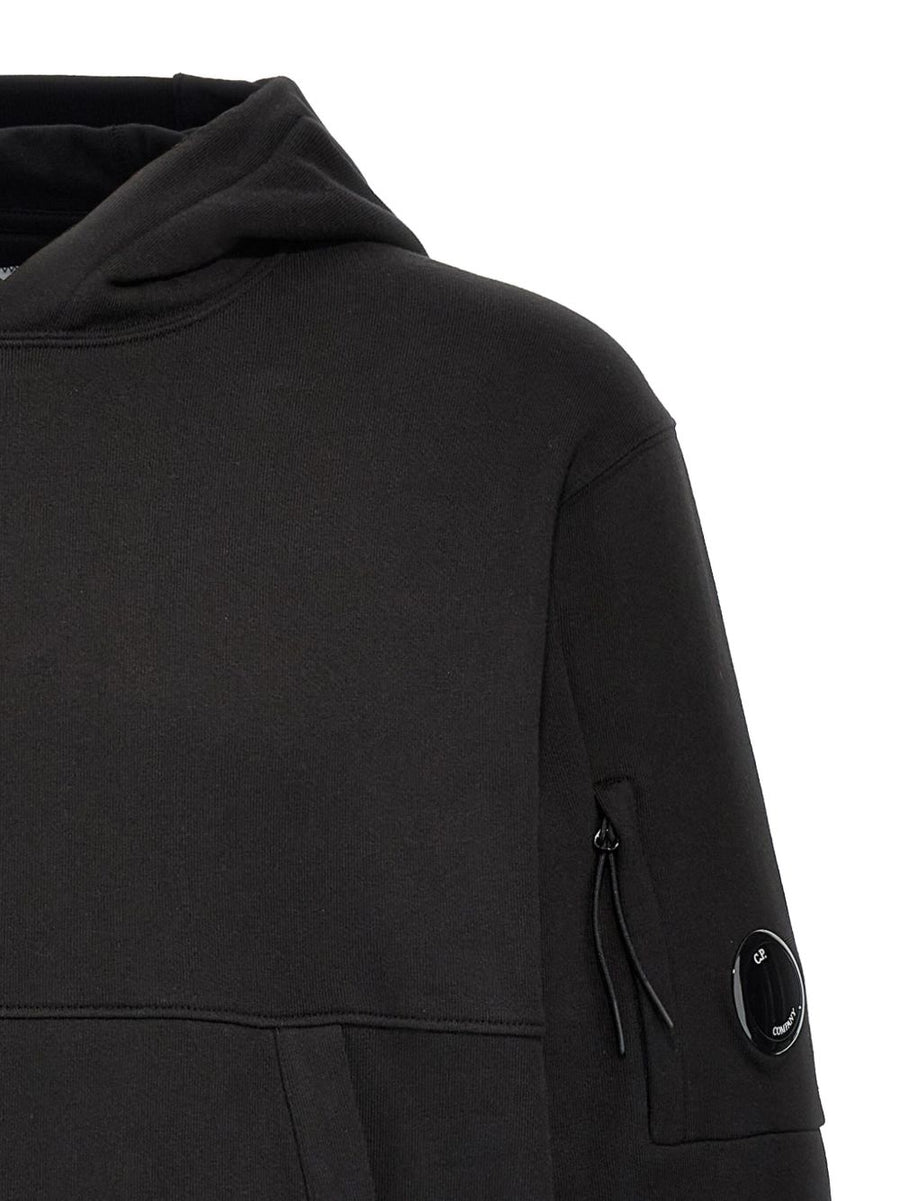 C.P. Company Logo Cotton Hoodie For Men Premium Comfort With Lens Detail And Kangaroo Pocket