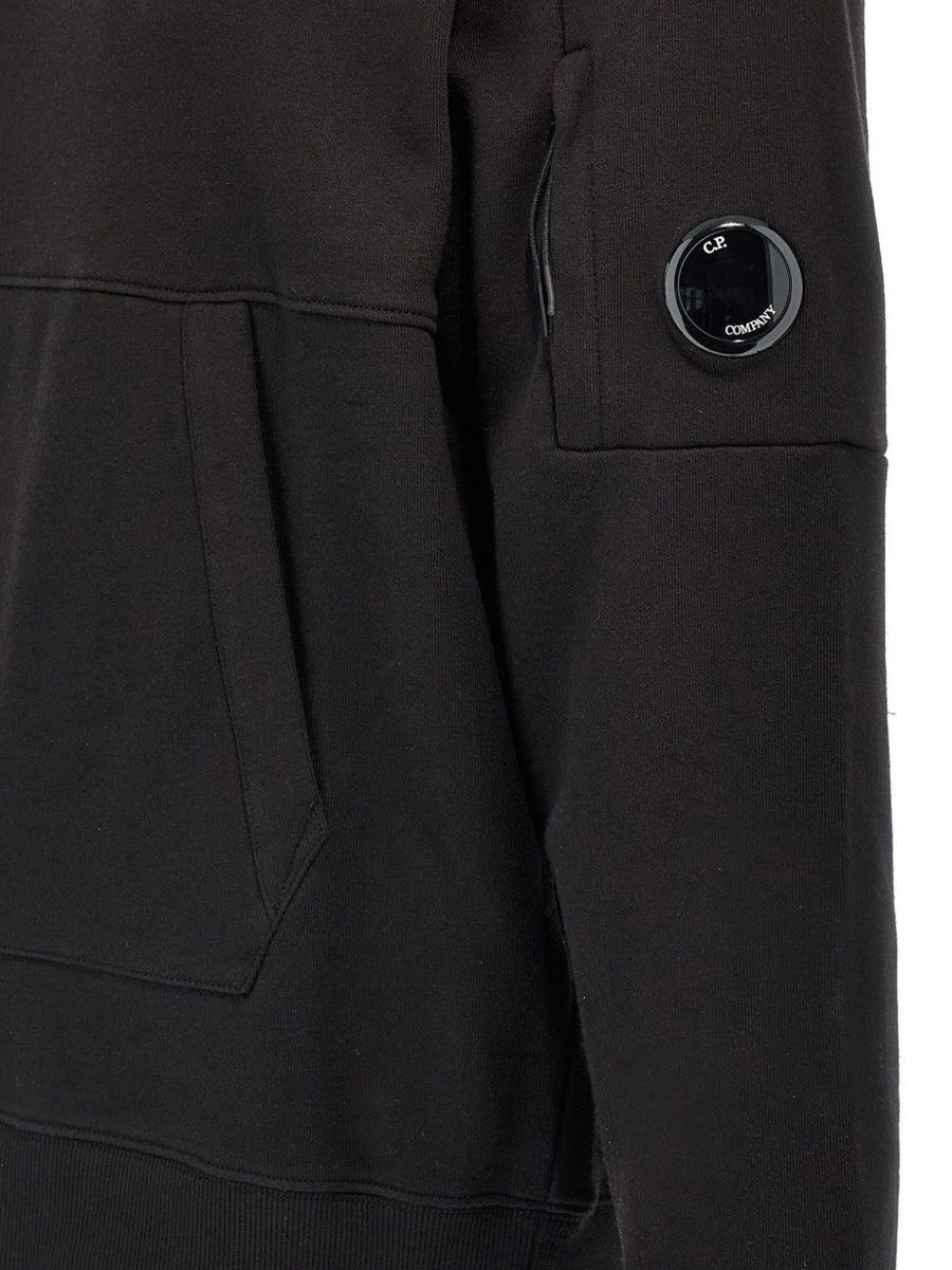 C.P. Company Logo Cotton Hoodie For Men Premium Comfort With Lens Detail And Kangaroo Pocket