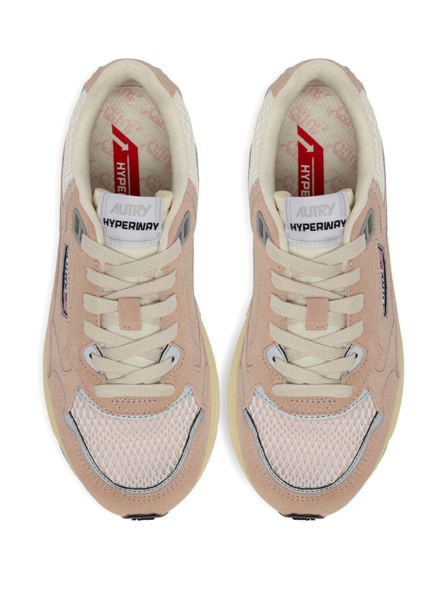 Autry Hyperway Pink Leather Sneakers For Women All Day Comfort With Low Top Design