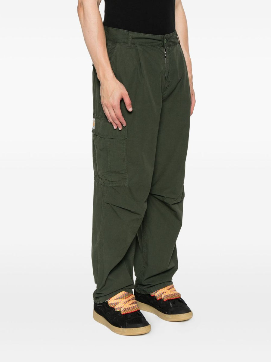 Carhartt WIP Main Cargo Trousers Olive Green Cotton Durable Workwear with Utility Pockets For Men Outdoor Enthusiasts