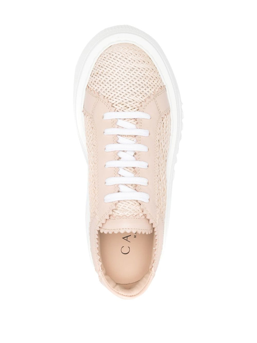 Casadei Nexus Sneakers Pink Luxury Leather Interwoven Design Platform For Women Elite
