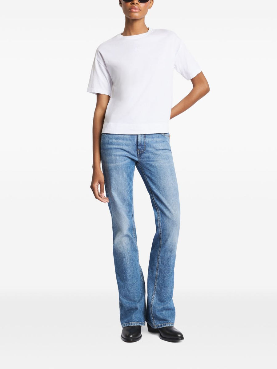 Fay Cotton T Shirt For Women White 100 Percent Cotton Short Sleeve Round Neck Essential Wardrobe Staple