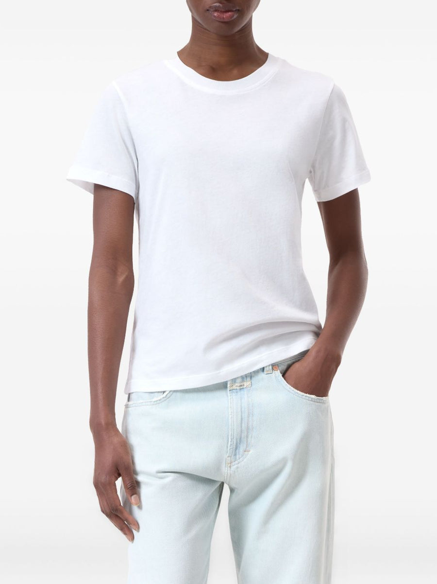 Closed Organic Cotton White Crew Neck T Shirt For Women Wardrobe Essential Everyday Comfort
