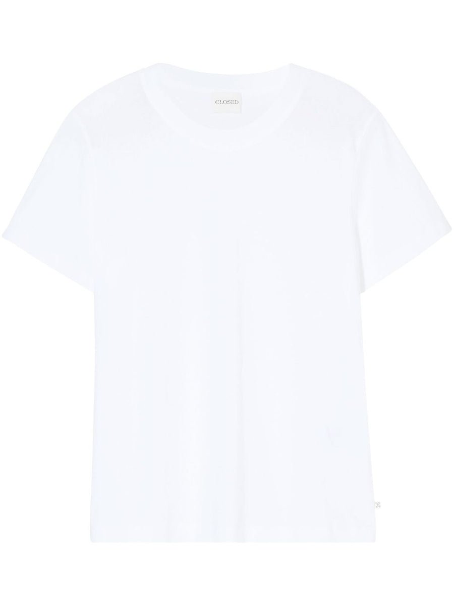 Closed Organic Cotton White Crew Neck T Shirt For Women Wardrobe Essential Everyday Comfort