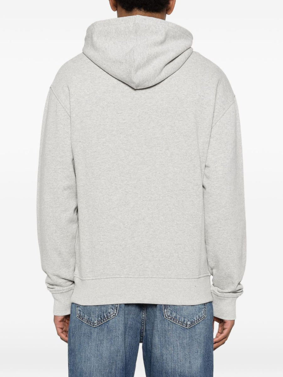 Icecream Running Dog Hoodie For Men Cotton 100 Percent Casual Versatile Drawstring Grey Patch