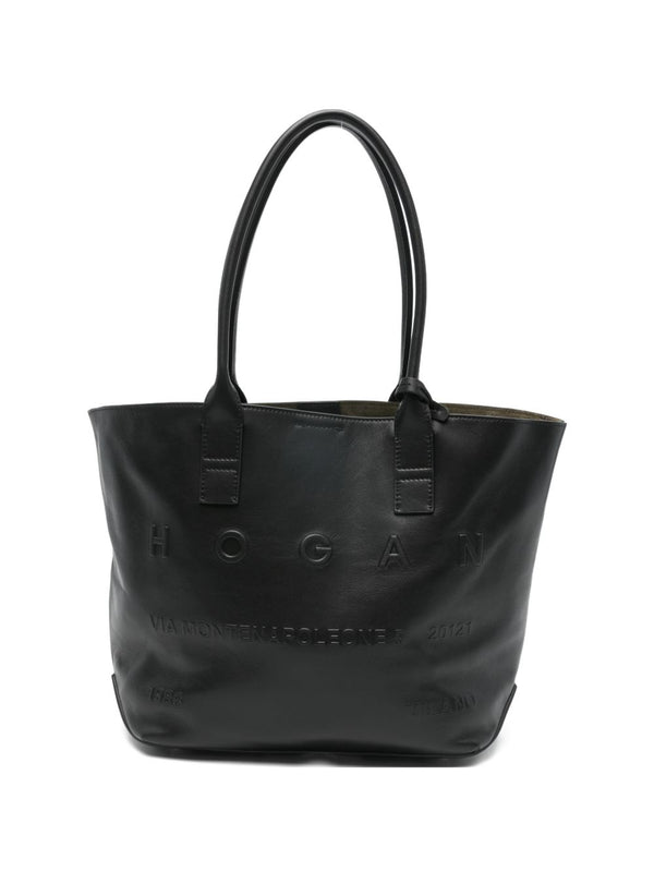 Hogan Address Small Black Shopping Bag