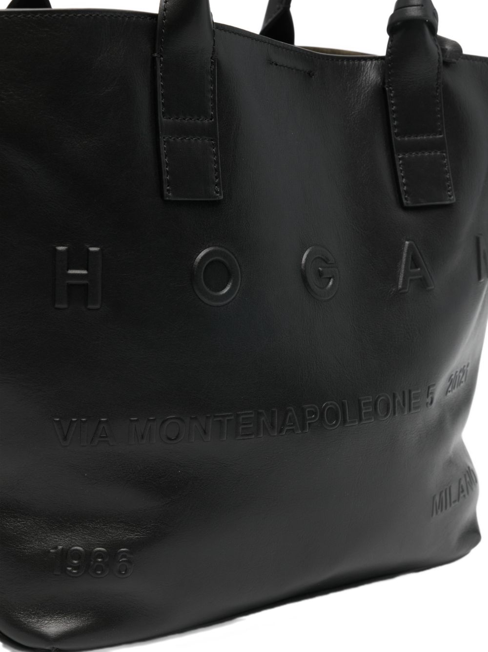 Hogan Address Small Black Shopping Bag