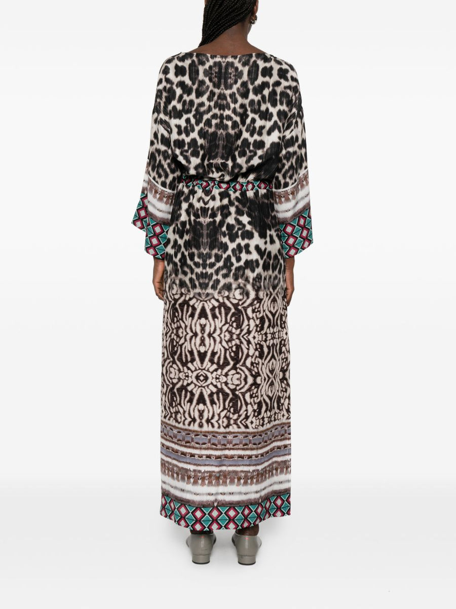 Pierre Louis Mascia Printed Silk Dress For Women Versatile Day To Night Luxury Geometric Animal Print