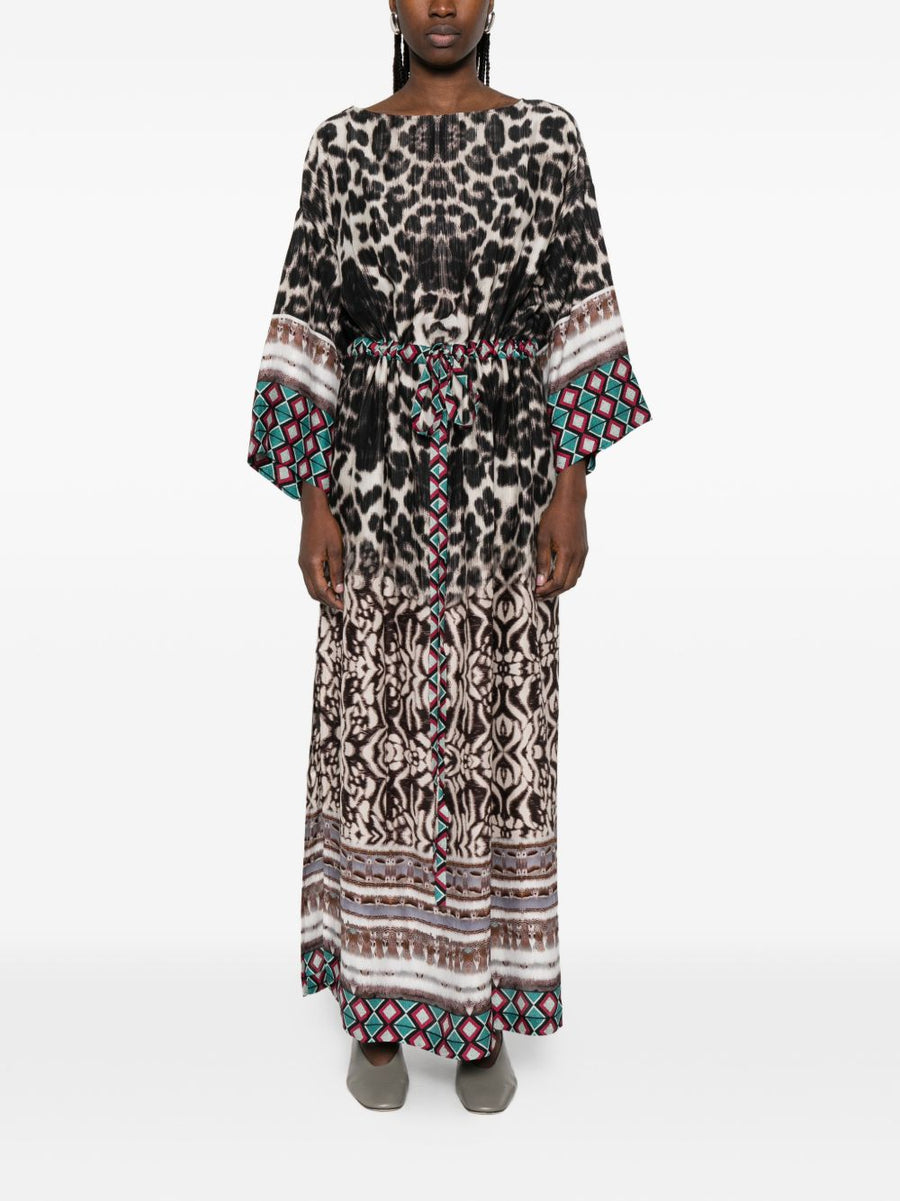 Pierre Louis Mascia Printed Silk Dress For Women Versatile Day To Night Luxury Geometric Animal Print