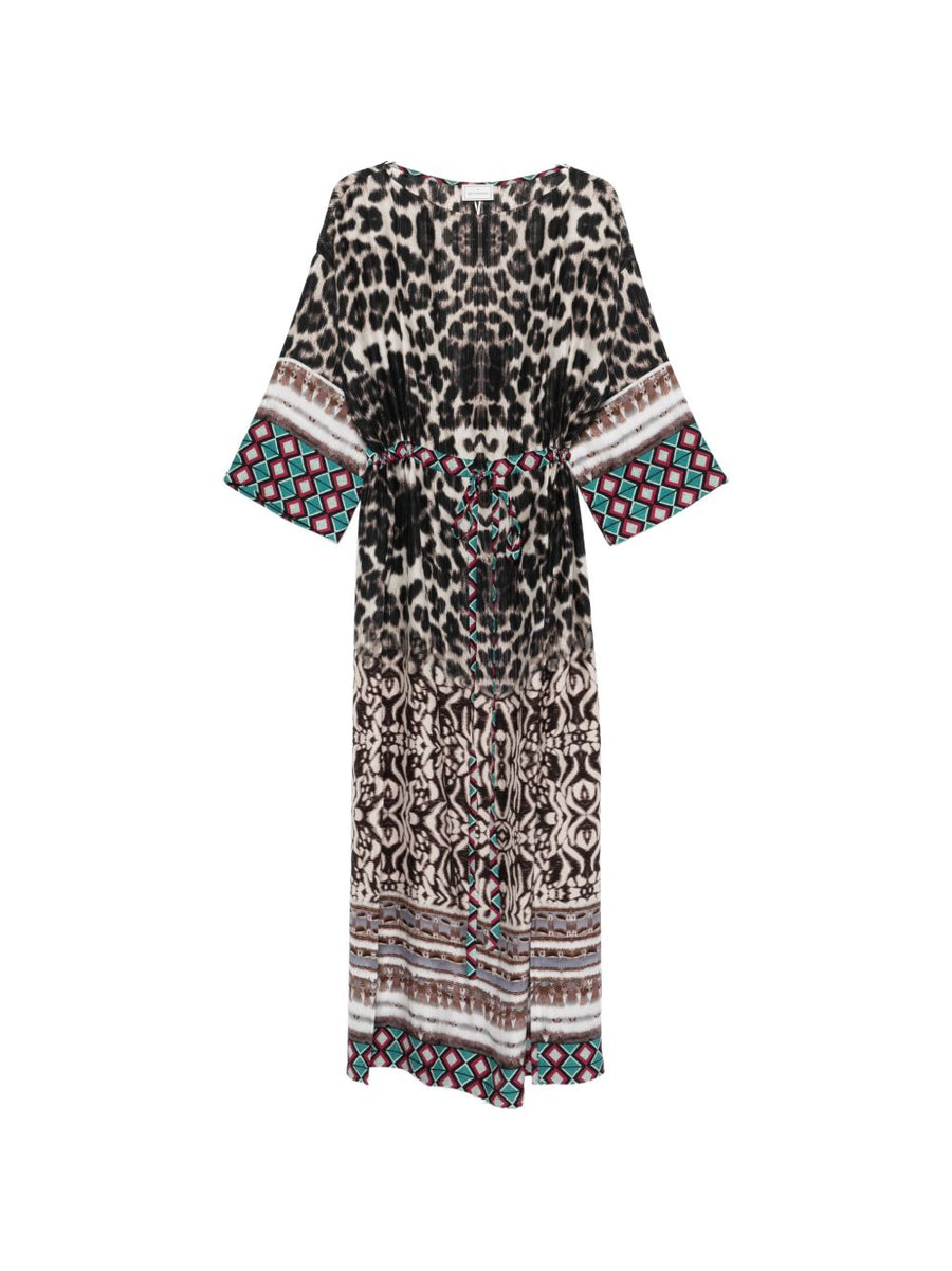Pierre Louis Mascia Printed Silk Dress For Women Versatile Day To Night Luxury Geometric Animal Print