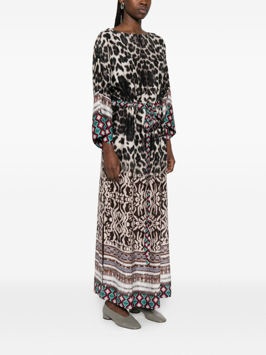 Pierre Louis Mascia Printed Silk Dress For Women Versatile Day To Night Luxury Geometric Animal Print