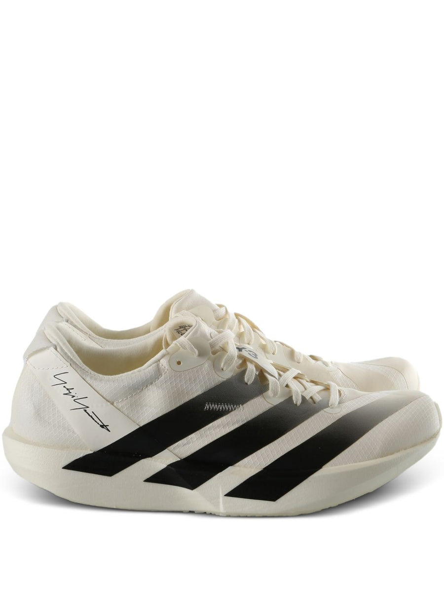 Y-3 Adios 9 Sneakers White Striped Logo Fabric Upper 4 Cm Heel UK Size