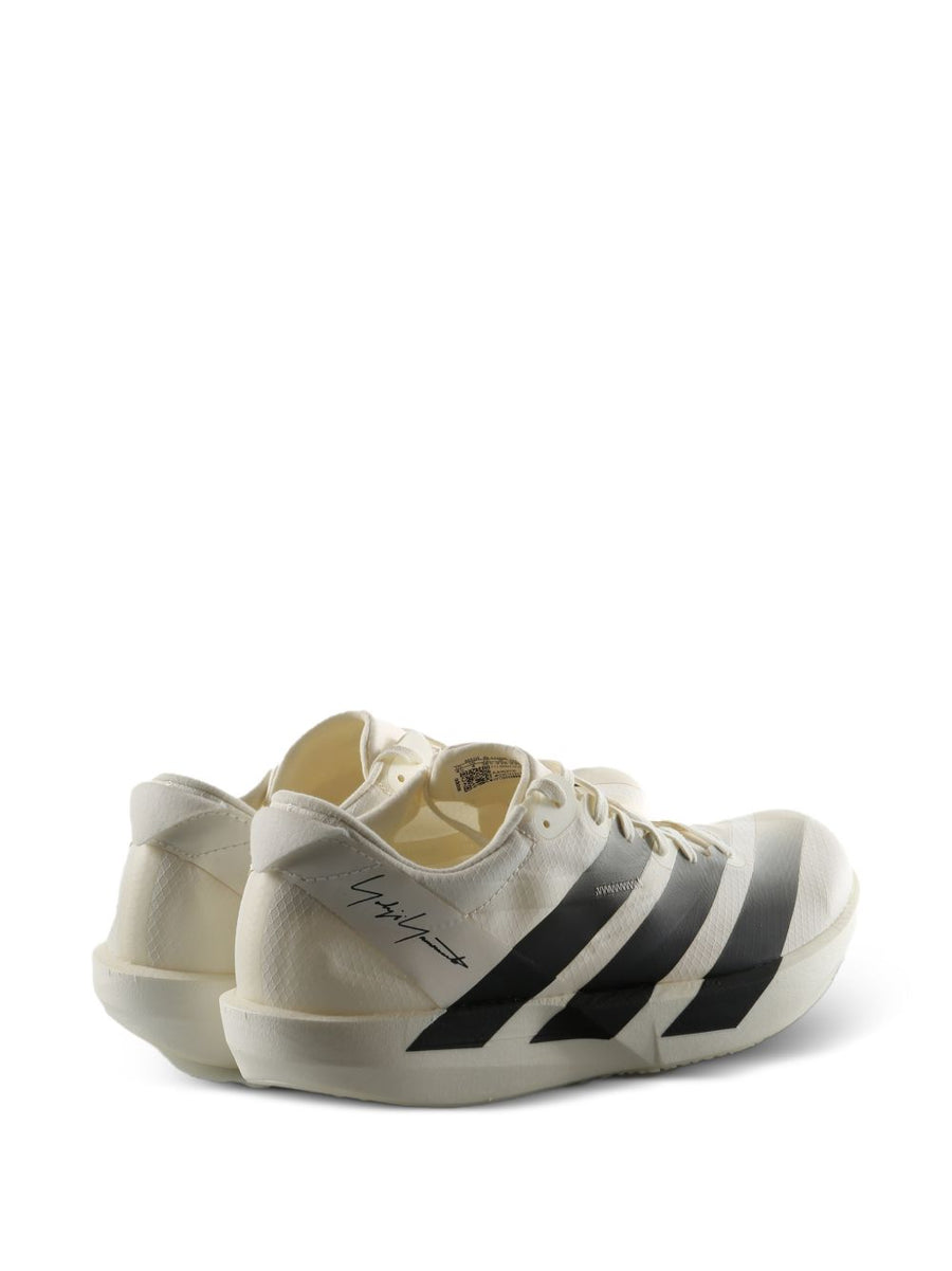 Y-3 Adios 9 Sneakers White Striped Logo Fabric Upper 4 Cm Heel UK Size