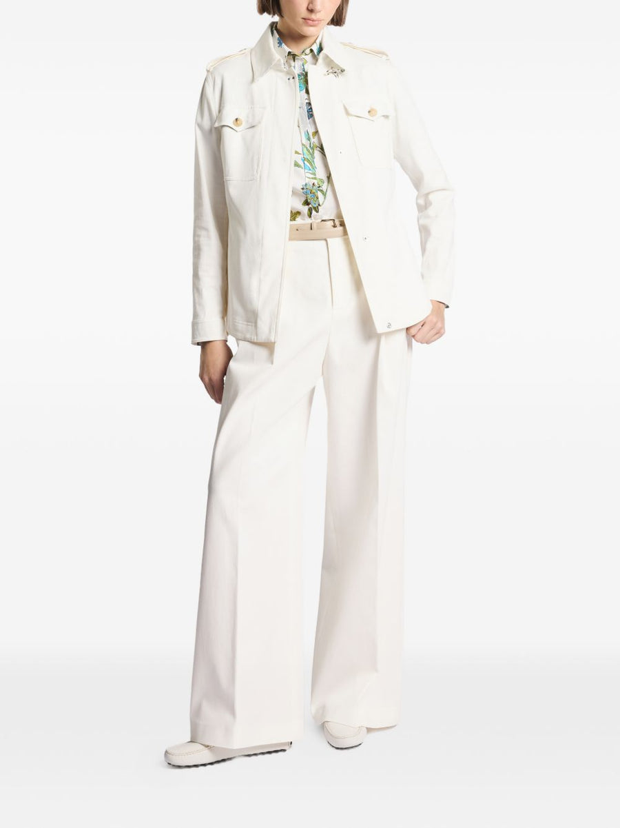 Fay Cotton Shirt Jacket For Women Versatile Off White Cotton Blend Outerwear For Day To Night