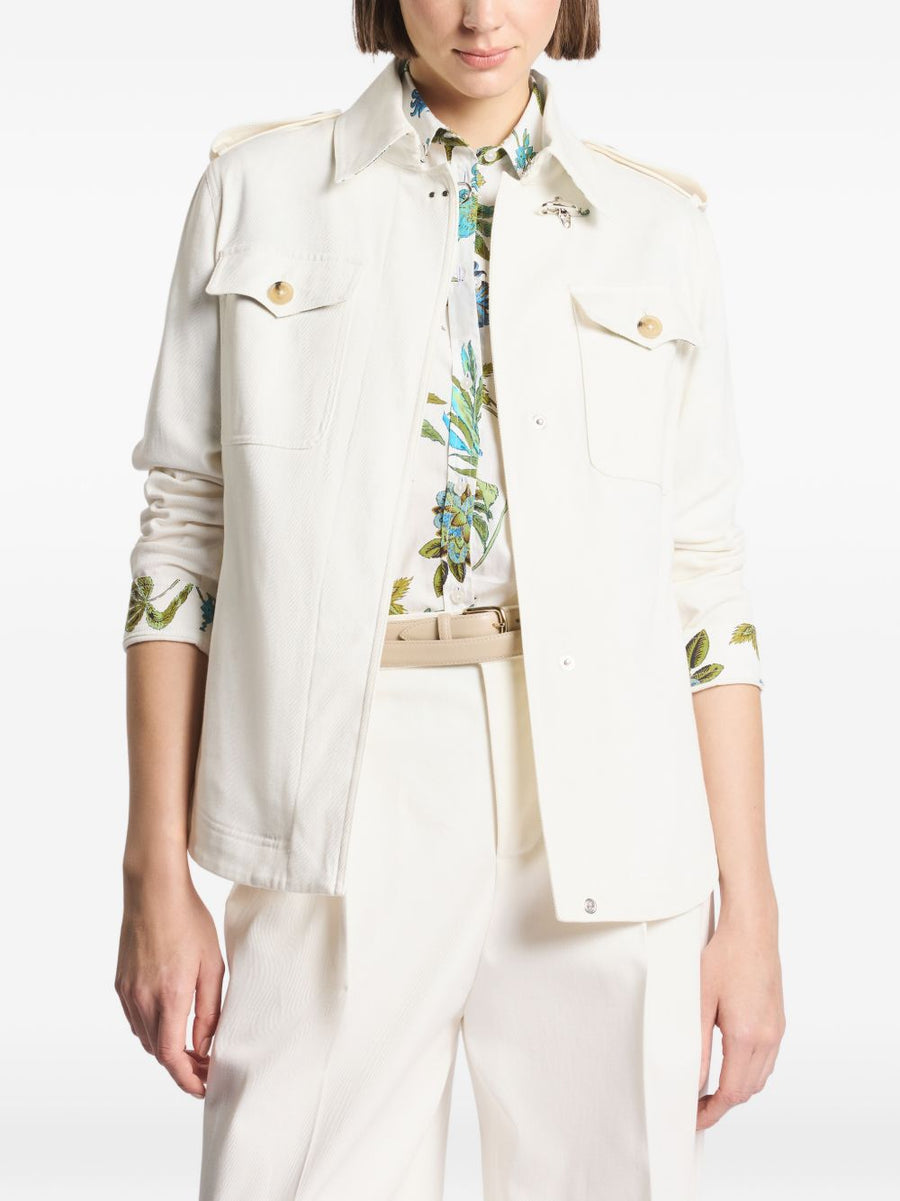 Fay Cotton Shirt Jacket For Women Versatile Off White Cotton Blend Outerwear For Day To Night