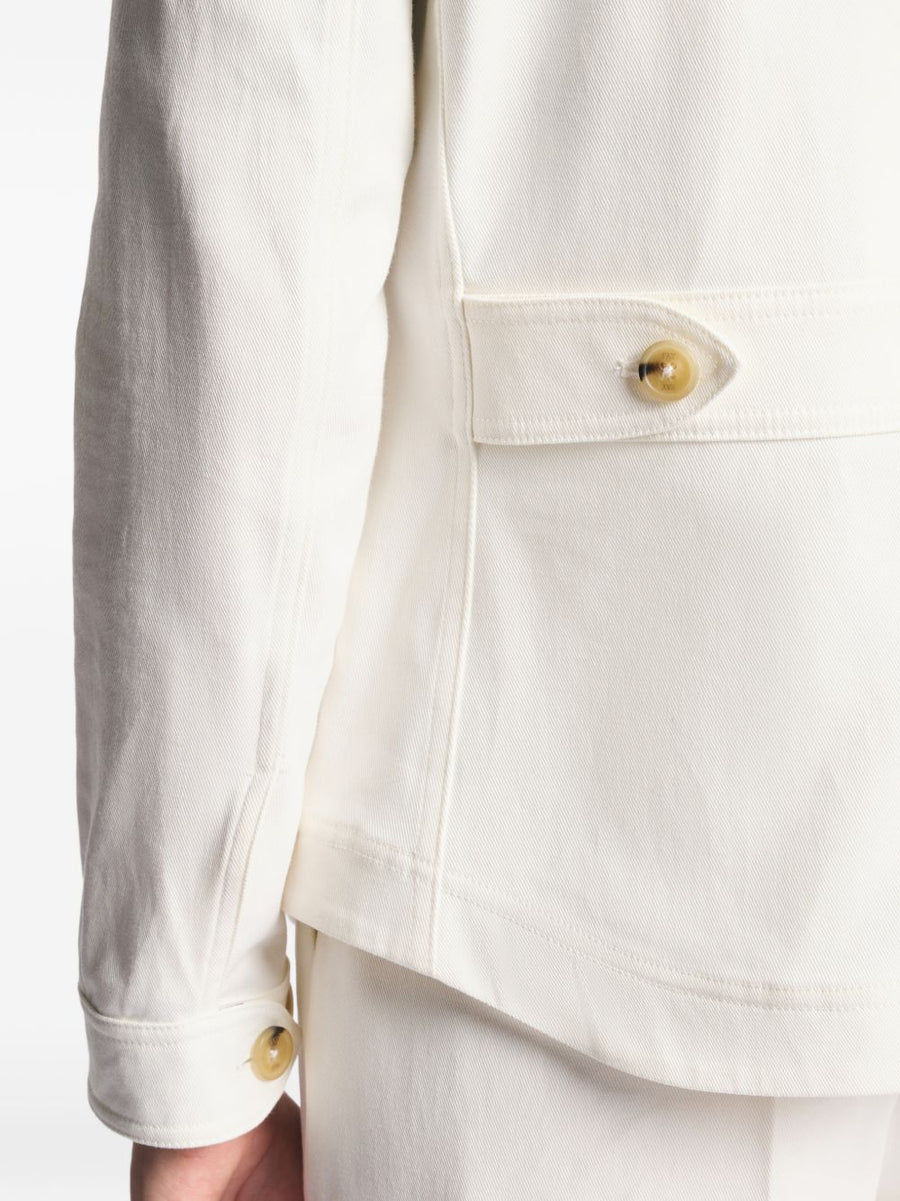 Fay Cotton Shirt Jacket For Women Versatile Off White Cotton Blend Outerwear For Day To Night