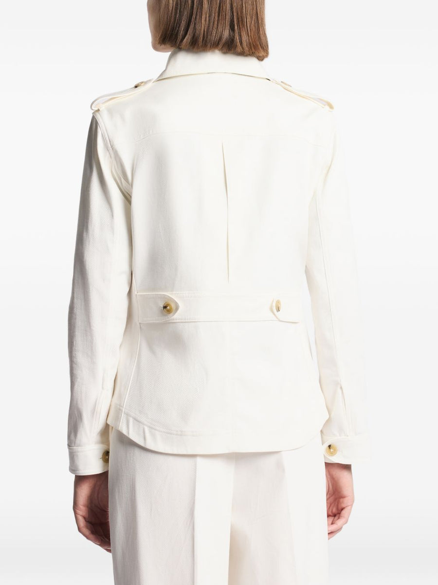 Fay Cotton Shirt Jacket For Women Versatile Off White Cotton Blend Outerwear For Day To Night