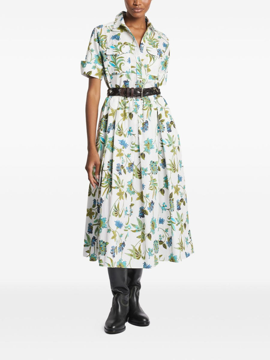 Fay Printed Cotton Skirt For Women With Floral Print Breathable Comfort Elastic Waist And Pockets