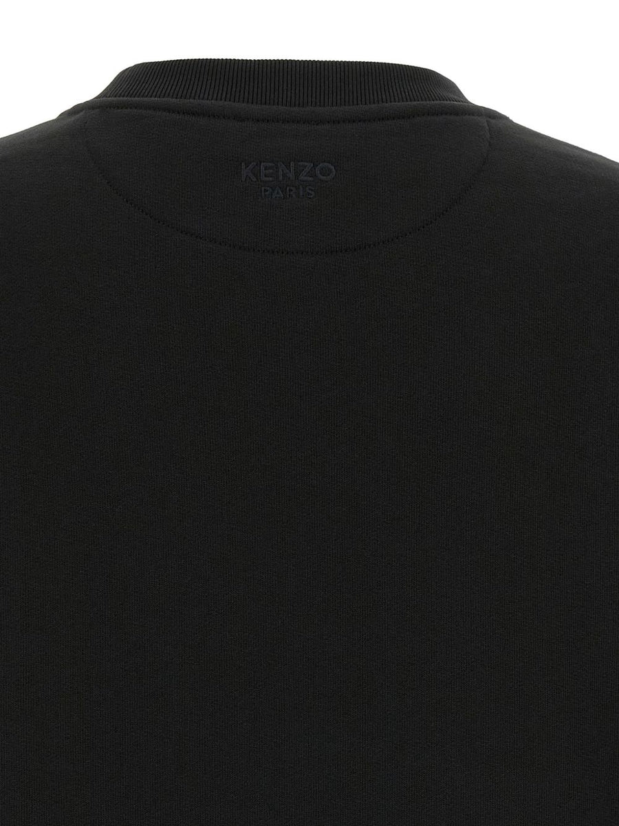 Kenzo Wild Tiger Cotton Sweatshirt For Men Premium Black Iconic Crewneck With Front Patch Logo