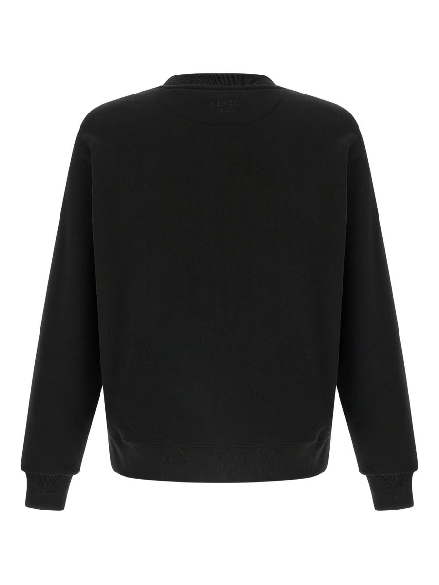 Kenzo Wild Tiger Cotton Sweatshirt For Men Premium Black Iconic Crewneck With Front Patch Logo