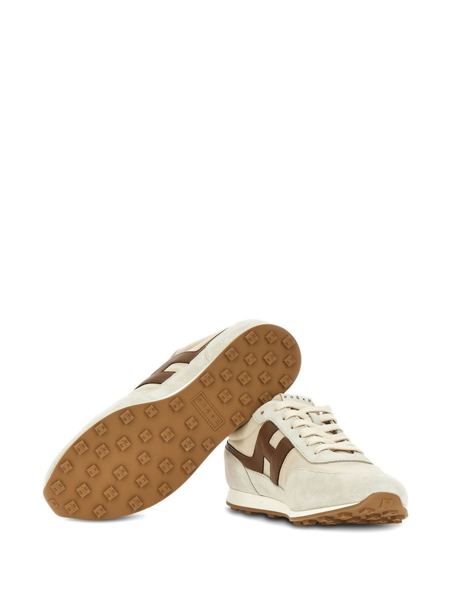 Hogan Luxury Athletic Sneakers for Men with Padded Ankle Calfskin Details Subtle Logo