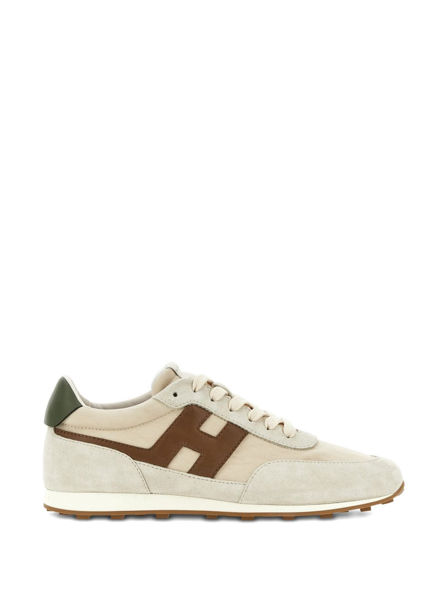 Hogan Luxury Athletic Sneakers for Men with Padded Ankle Calfskin Details Subtle Logo
