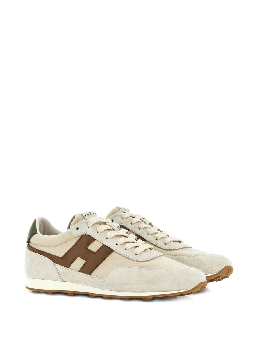 Hogan Luxury Athletic Sneakers for Men with Padded Ankle Calfskin Details Subtle Logo