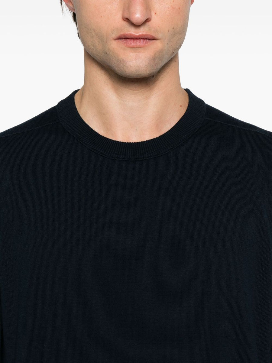 Stone Island Navy Cotton Crewneck Sweater for Men with Premium Knit Texture and Subtle Branding Spring Summer 2026