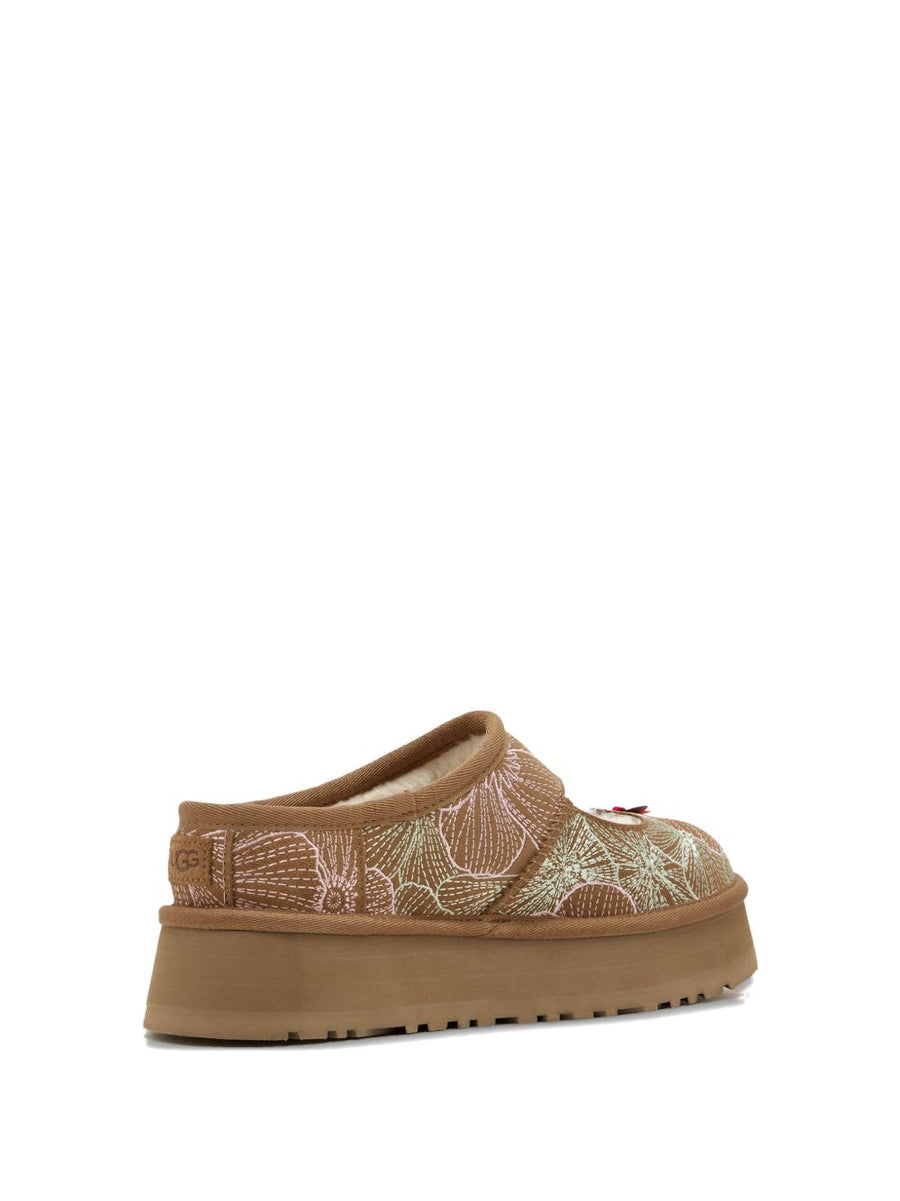 Mary Jane Flats UGG Bea Meadow Floral Embroidered Calf Suede Slip On Platform For Women