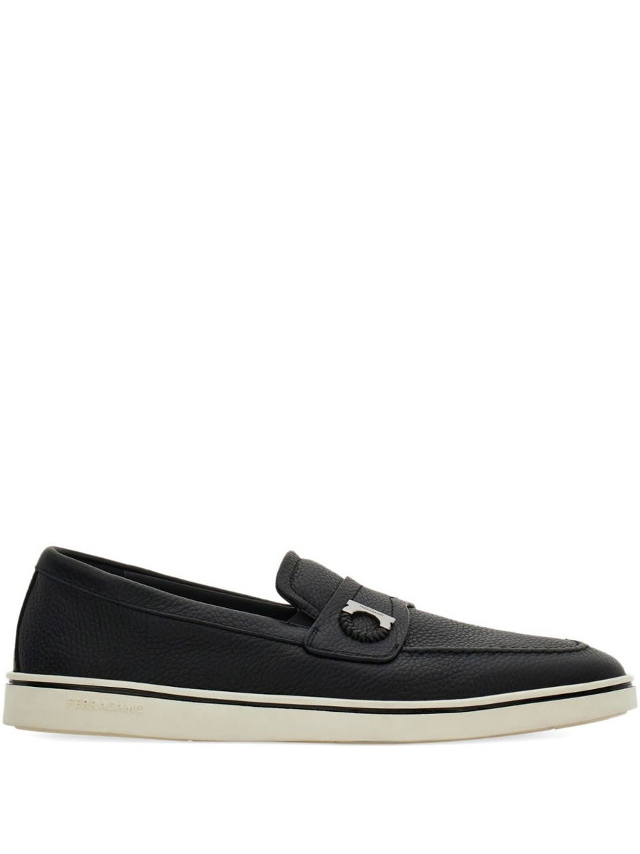 Ferragamo Tancredi Loafers For Men Effortless Slip On Black Leather Luxury Everyday Wear