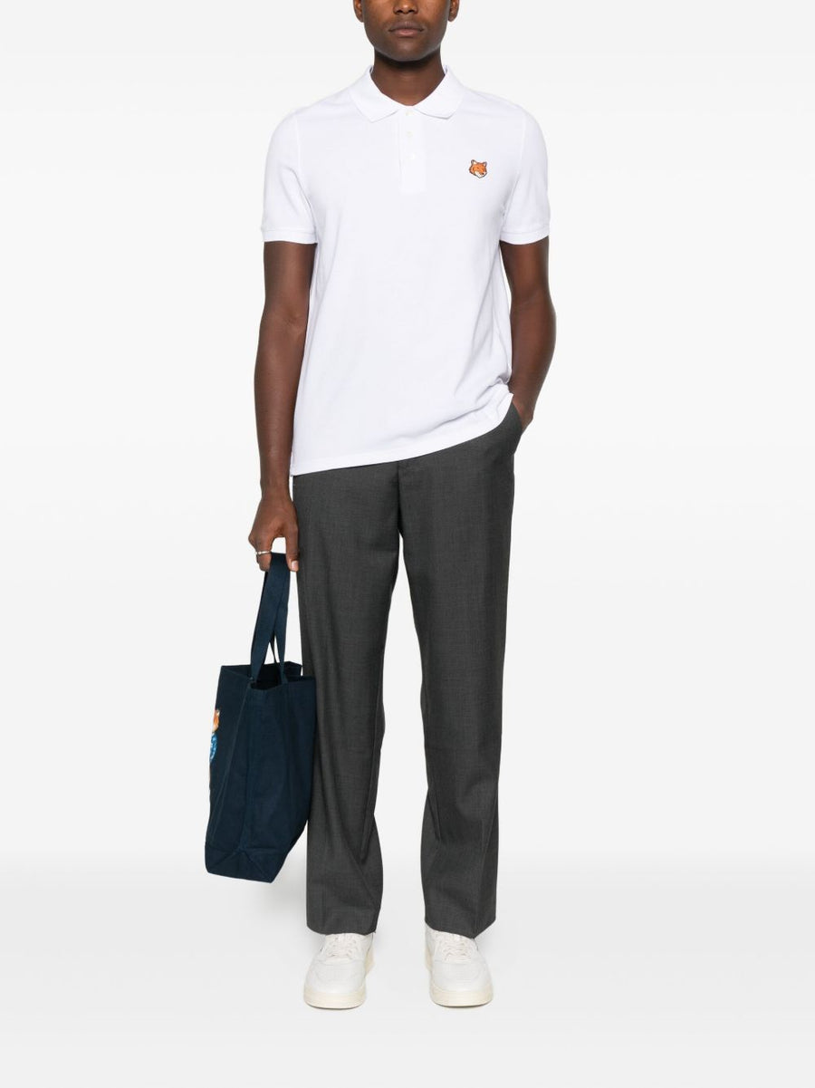 Maison Kitsuné Fox Head Silk Nylon Polo Shirt For Men Luxury Everyday Essential And Comfort