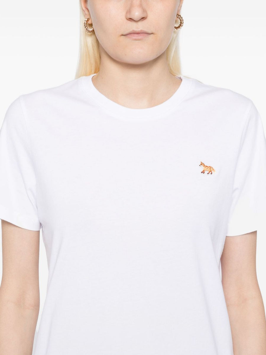 Maison Kitsuné Baby Fox Cotton T Shirt White 100 Percent Cotton Premium Luxury Topwear for Women