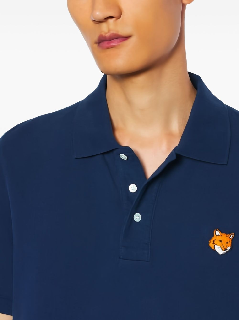 Maison Kitsuné Maison KitsunÃ© Fox Head cotton polo shirt