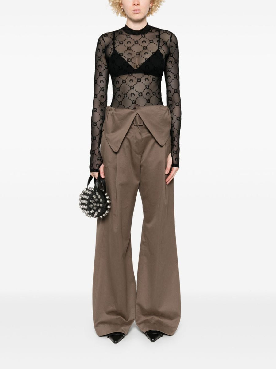Marine Serre Moonogram mesh flock top