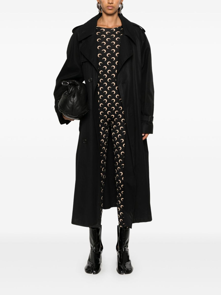Marine Serre Moon Catsuit For Women Eco Conscious Black Stretch Jersey Jumpsuit With Iconic Moon Print