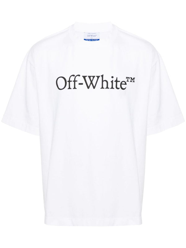 Off White Big Bookish Cotton T Shirt For Men Front Logo Crew Neck Lightweight Essential Spring Summer 2026