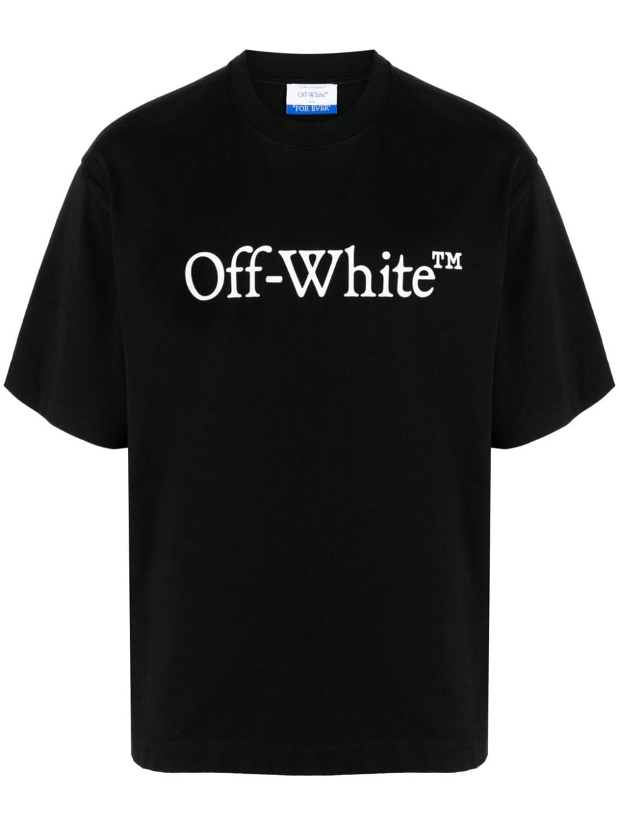 Off White Big Bookish Cotton T Shirt For Men Premium Everyday Comfort Front Logo Print Crew Neck