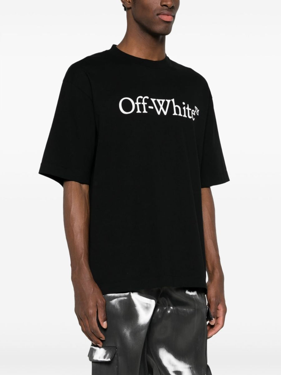 Off White Big Bookish Cotton T Shirt For Men Premium Everyday Comfort Front Logo Print Crew Neck